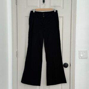 Maeve Anthropologie Wide Leg Pants Womens 10 Linen Black Clean Girl Classic